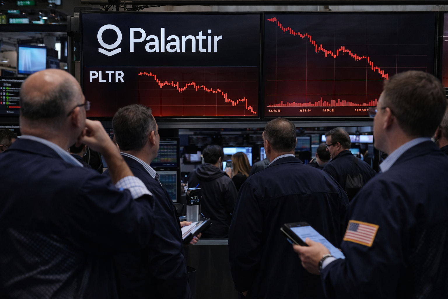 Palantir stock slides 37% from November highs as tariffs, valuation and volatility test AI stock momentum.