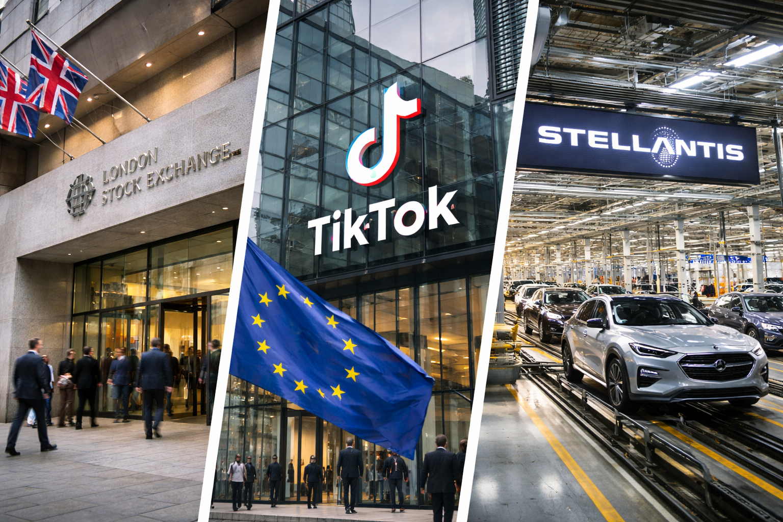 European markets diverge as UK banks lift the FTSE, the EU charges TikTok under the DSA, and Stellantis shares collapse on an EV reset.